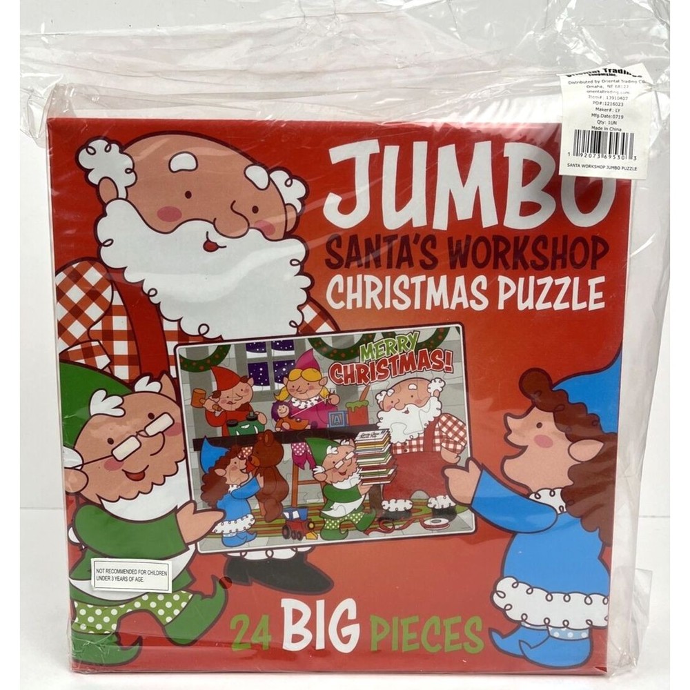 Santa Workshop Jumbo Floor Puzzle, Toys, 24 Big Pieces